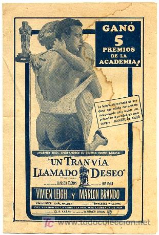 Flyers Publicitaires de Films Anciens: UN TRANVIA LLAMADO DESEO  , DOBLE , CUBANO , CUBA  , PM10.337