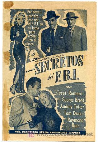 Foglietti di film di film antichi di cinema: SECRETOS DEL FBI  , DOBLE , CUBANO ,  CUBA  , PM10.345