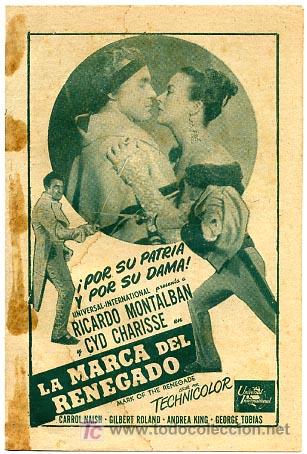 Foglietti di film di film antichi di cinema: LA MARCA DEL RENEGADO  , DOBLE , CUBANO ,  CUBA  , PM10.352