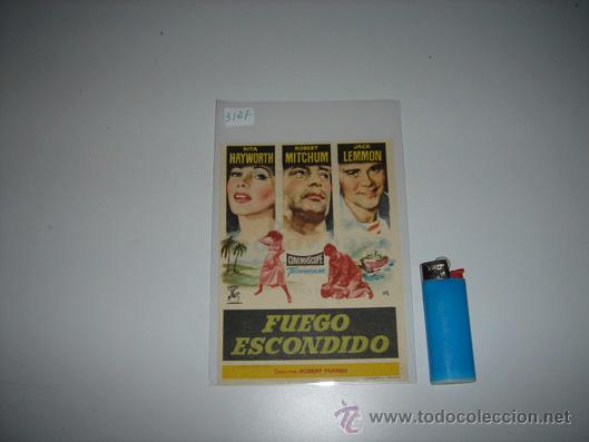 Flyers Publicitaires de Films Anciens: folleto de mano de la pelicula fuego escondido
