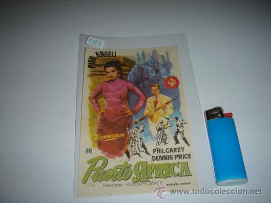 Cine: folleto de mano de la pelicula puerto africa