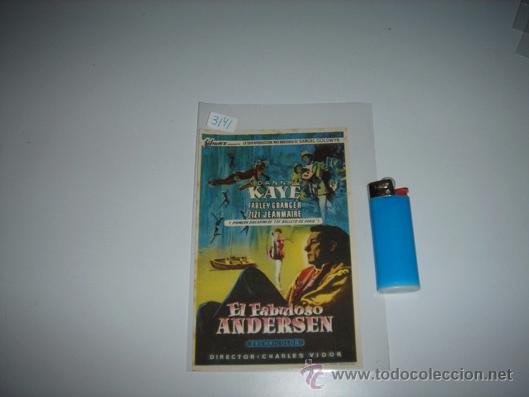 Cinema: folleto de mano de la pelicula el fabuloso andersen