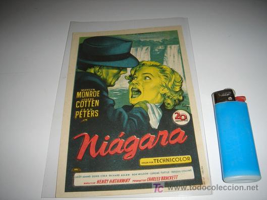 Foglietti di film di film antichi di cinema: folleto de mano de la pelicula niagara