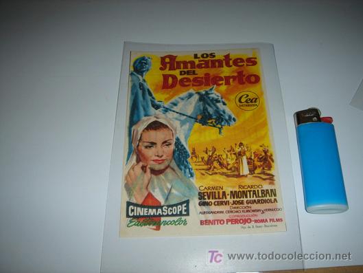 Cine: folleto de mano de la pelicula los amantes del desierto