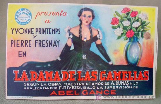 Kino: LA DAMA DE LAS CAMELIAS, JAIME COSTA, PROGRAMA CINE, DOBLE, YVONNE PRINTEMPS, 1934, La Dame aux