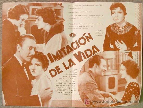 Cine: IMITACION DE LA VIDA, UNIVERSAL, PROGRAMA CINE, DOBLE, CLAUDETTE COLBERT, 1930s - Foto 2