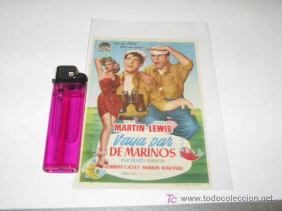 Cine: folleto de mano de la pelicula vaya par de marinos