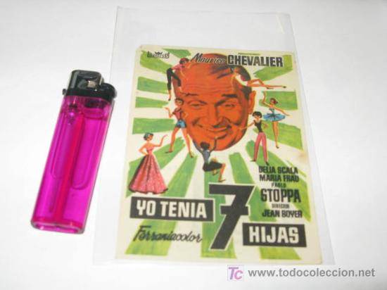 Cine: folleto de mano de la pelicula yo tenia 7 hijas