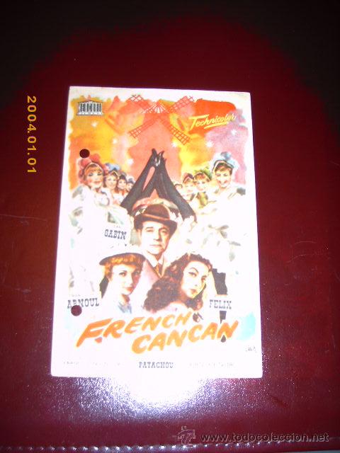 Kino: FRENCH CANCAN, JEAN GABIN, MARIA FELIX, original mercurio, con publicidad de cine