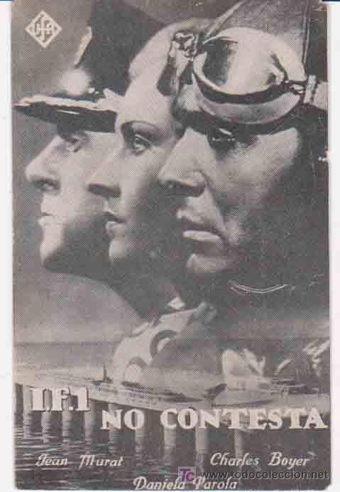 Flyers Publicitaires de Films Anciens: I.F.1.  NO CONTESTA. 1935. Sello en el dorso. Jean Murat, Charles Boyer, Daniela Parola. 1935