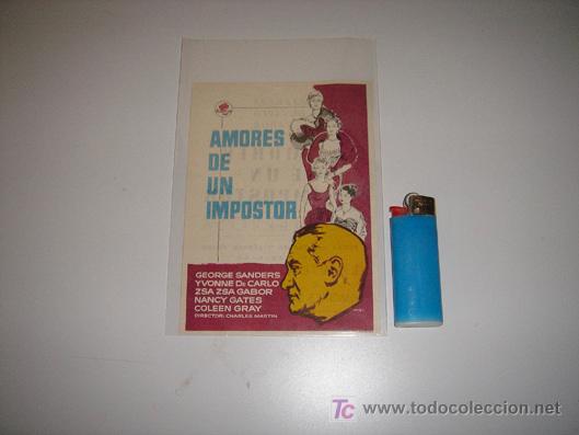Cinema: folleto de mano de la pelicula amores de un impostor