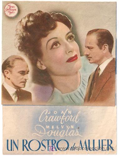 Cine: PTCC 416 UN ROSTRO DE MUJER PROGRAMA DOBLE MGM JOAN CRAWFORD MELVYN DOUGLAS - Foto 1