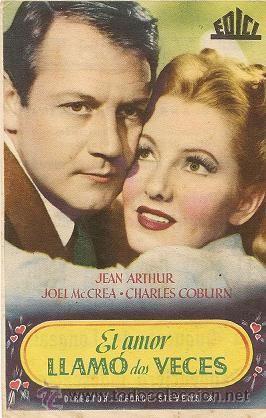 Cine: EL AMOR LLAMO DOS VECES CARTELERA  EDICI . sencilla, publicidad CINE VI&Ntilde;ES, , LERIDA,