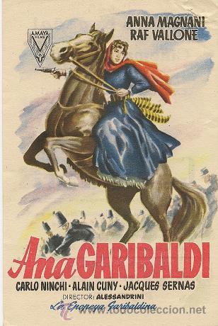 Cine: ANA GARIBALDI  . sencilla, AMAYA FILMS, publicidad TEATRO ESPA&Ntilde;OL CINEMA LEVANTE, , HELLIN