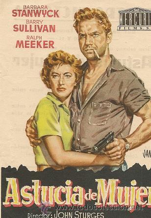 Flyers Publicitaires de Films Anciens: ASTUCIA DE MUJER CARTELERA  MERCURIO FILMS . sencilla, publicidad &ndash;TEATRO VICTORIA, 1955 , HELLIN