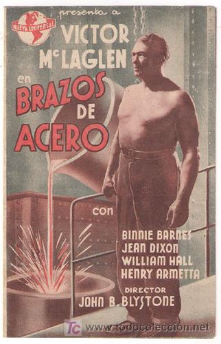 Cine: PTCC 327 BRAZOS DE ACERO PROGRAMA DOBLE UNIVERSAL VICTOR MCLAGLEN B - Foto 1