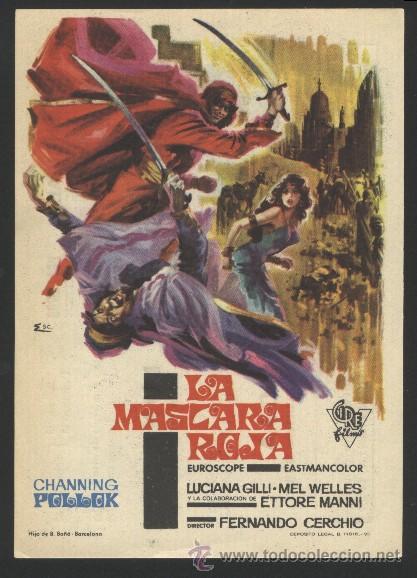 Folhetos de m&atilde;o de filmes antigos de cinema: Q-00512- LA MASCARA ROJA (Lo sceicco rosso) (CINE PRINCIPAL - CALLOSA DE SEGURA) CHANNING POLLOCK