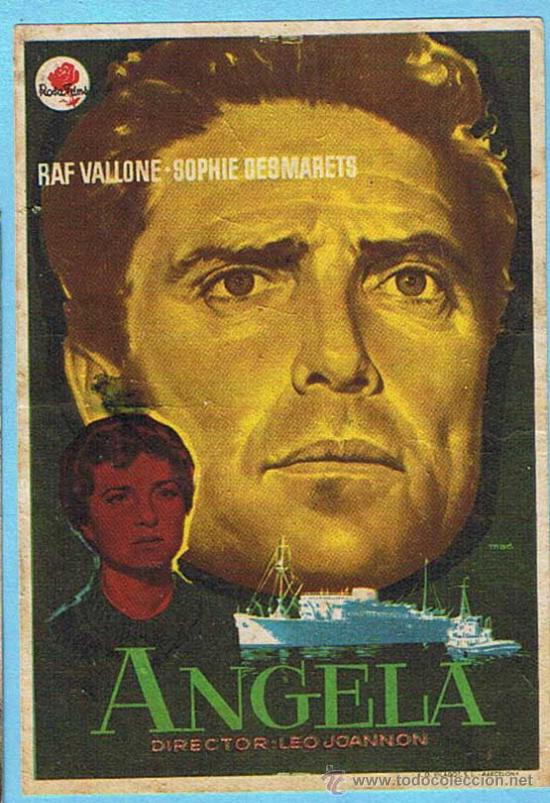 Cine: ANGELA. RAF VALLONE, SOPHIE DESMARETS. CINE COLISEUM, TARRAGONA.