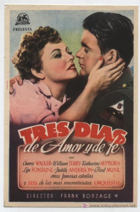 Cine: Tres d&iacute;as de Amor y de F&eacute;. Sencillo de E. Escriv&aacute;.  &iexcl;IMPECABLE! - Foto 1