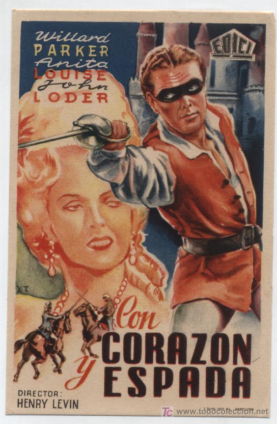 Cine: Con coraz&oacute;n y espada. Sencillo de Edici.  &iexcl;IMPECABLE! - Foto 1