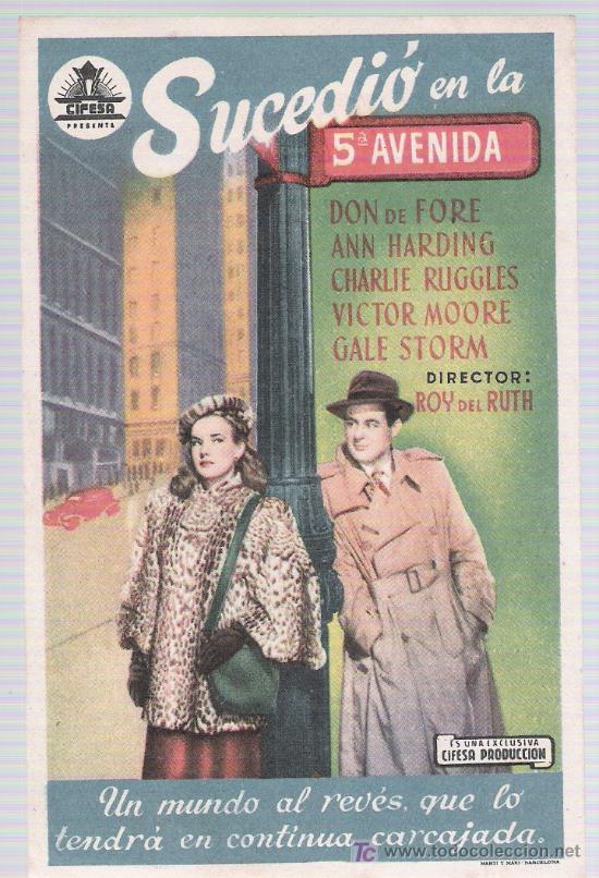 Cine: Sucedi&oacute; en la 5&ordf; Avenida. Sencillo de Cifesa.   &iexcl;IMPECABLE! - Foto 1