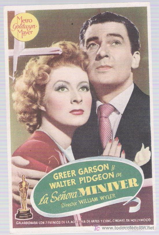 Cine: La Se&ntilde;ora Miniver. Sencillo de MGM.   &iexcl;IMPECABLE! - Foto 1