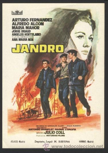 Folhetos de m&atilde;o de filmes antigos de cinema: Q-00992- JANDRO (Alfredo Alc&oacute;n - Ana M&ordf; No&eacute; - Arturo Fern&aacute;ndez - Jorge Rigaud)