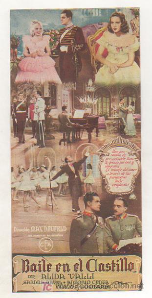 Cine: BAILE EN EL CASTILLO. PROGRAMA DOBLE. PUBLICIDAD CINE (CENTRO VILASAN&Eacute;S). 1943. - Foto 2