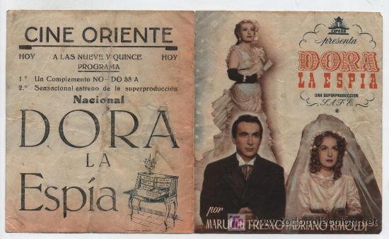 Cine: Dora la esp&iacute;a. Doble de Cifesa. Cine Oriente. - Foto 1