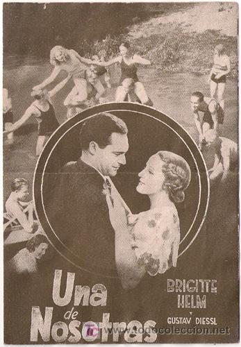 Cine: PTCC 417 UNA DE NOSOTRAS PROGRAMA DOBLE S.A.E.P. BRIGITTE HELM GUSTAV DIESSL - Foto 1