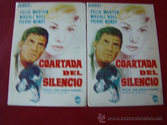 Cine: COARTADA DEL SILENCIO,, MAGALI NOE,  LOTE DOS PROGRAMAS,DISTINTO COLOR - Foto 1