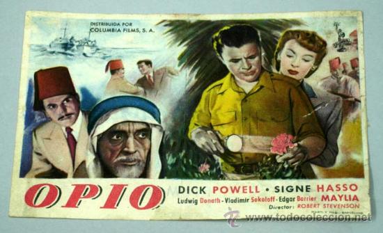Cine: Opio Dick Powell Signe Hasso Programa de mano - Foto 1