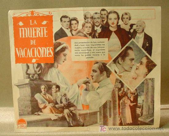 Cine: PROGRAMA DE CINE, LA MUERTE DE VACACIONES, 1935, PARAMOUNT, FREDRIC MARCH. - Foto 2