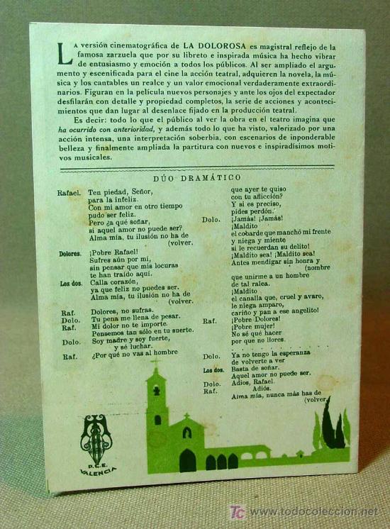 Cine: PROGRAMA DE CINE, LA DOLOROSA, RARO, REX FILM, VALENCIA - Foto 3