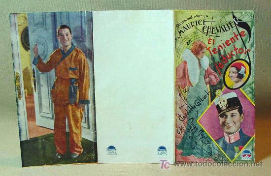 Cine: PROGRAMA DE CINE, EL TENIENTE SEDUCTOR, 1931, PARAMOUNT, MAURICE CHEVALIER, CLAUDETTE COLBERT - Foto 2