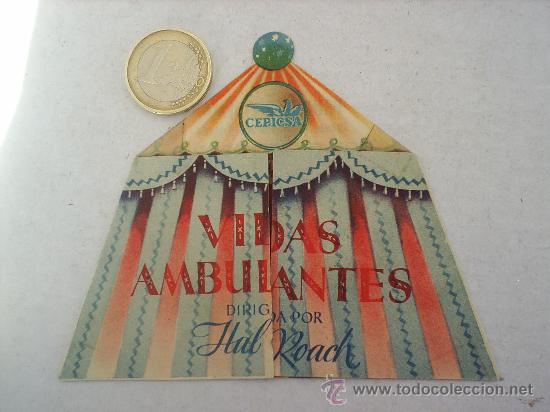 Kino: folleto troquelado VIDAS AMBULANTES  1941 CON PUBLICIDAD  PRINCIPAL CINEMA