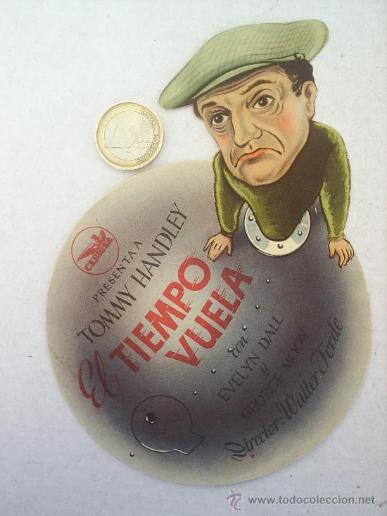 Kino: folleto troquelado EL TIEMPO VUELA  con publicidad cine fomento -centellas  VICH