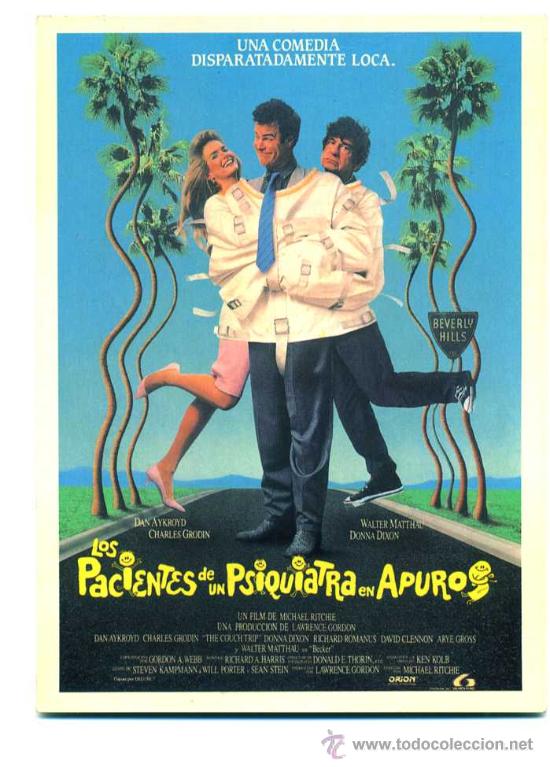 Cinema: LOS PACIENTES DE UN PSIQUIATRA EN APUROS, con Dan Aykroyd.    POSTAL-PROGRAMA.