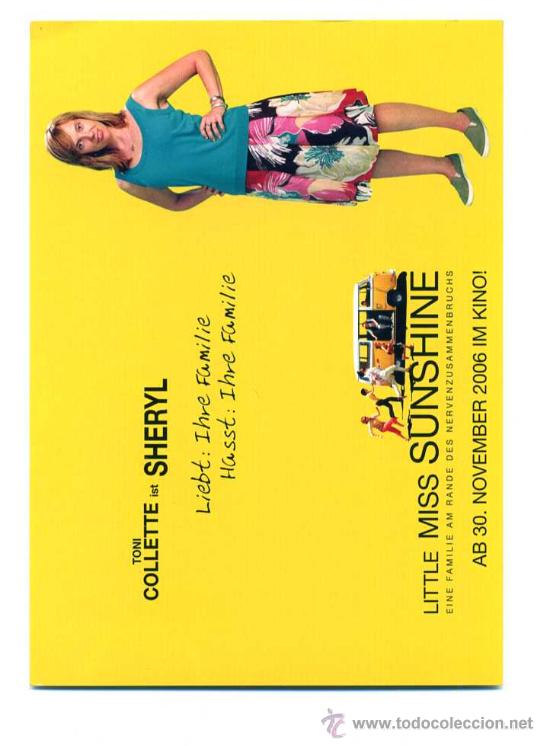 Foglietti di film di film antichi di cinema: LA PEQUE&Ntilde;A SUNSHINE, con Toni Collette.   POSTAL-PROGRAMA.