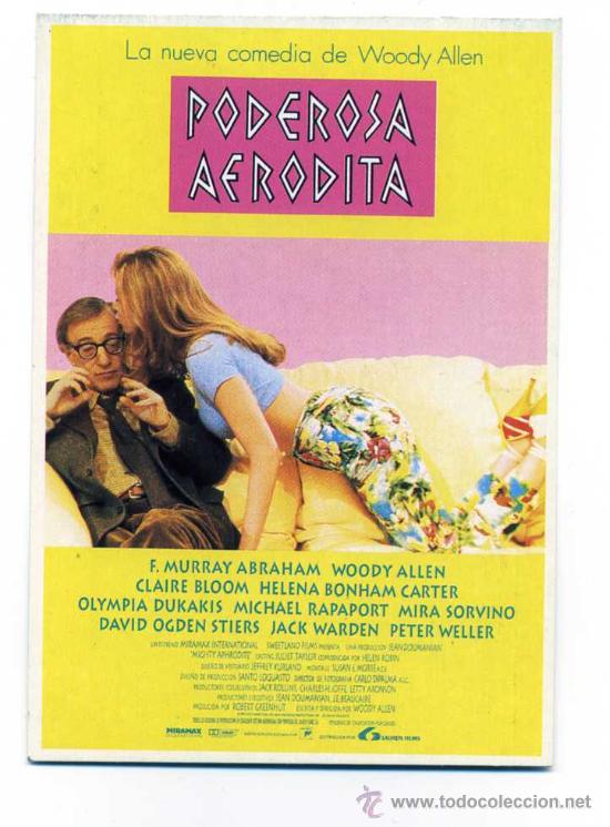 Cine: PODEROSA AFRODITA, con Woody Allen.. POSTAL-PROGRAMA.