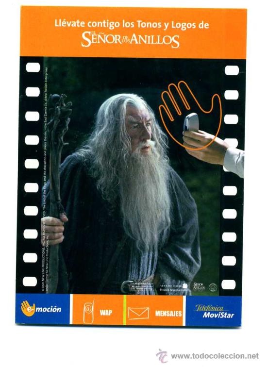 Cine: EL SE&Ntilde;OR DE LOS ANILLOS . POSTAL-PROGRAMA. - Foto 1