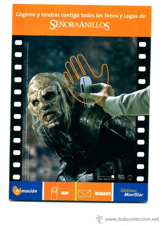 Cine: EL SE&Ntilde;OR DE LOS ANILLOS . POSTAL-PROGRAMA. - Foto 1