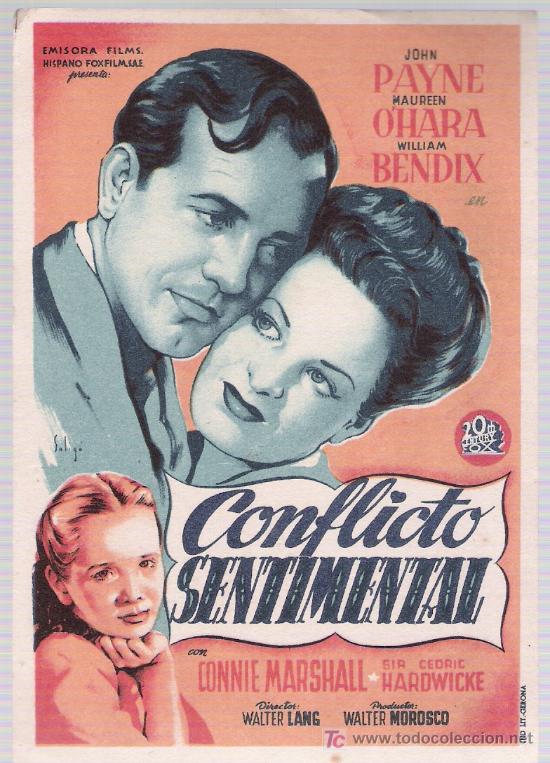 Cine: Conflicto Sentimental. Solig&oacute;. Sencillo de 20Th Century Fox. - Foto 1