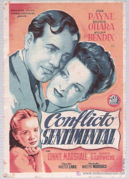 Cine: Conflicto Sentimental. Solig&oacute;. Sencillo de 20Th Century Fox. - Foto 1