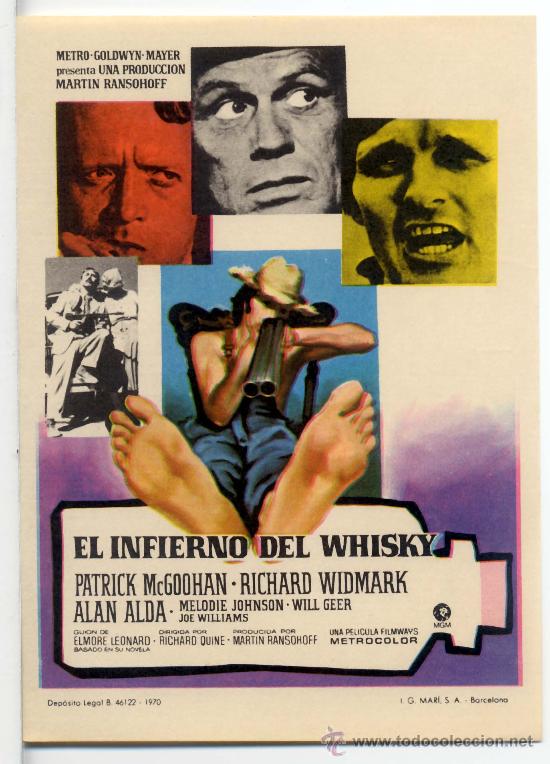 Cinema: EL INFIERNO DEL WHISKY (FOLLETO DE MANO ORIGINAL) RICHARD WIDMARK