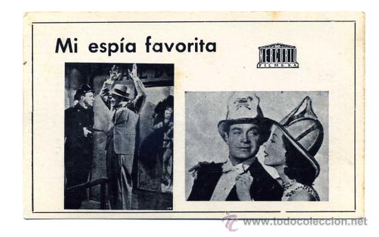 Foglietti di film di film antichi di cinema: MI ESPIA FAVORITA, con Bob Hope.   FICHA.
