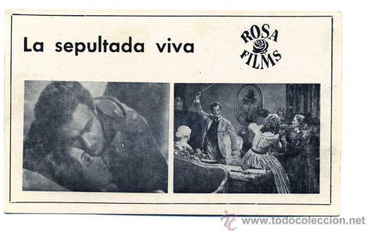 Foglietti di film di film antichi di cinema: LA SEPULTADA VIVA, con Paul Muller.   FICHA.