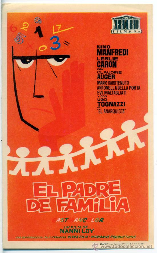 Cinema: EL PADRE DE FAMILIA (FOLLETO DE MANO ORIGINAL) NINO MANFREDI - LESLIE CARON - CLAUDINE AUGER