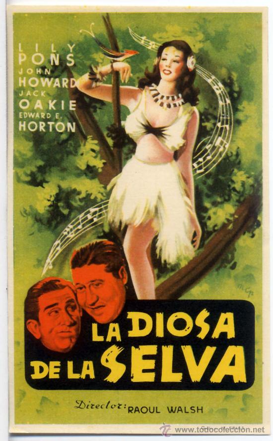 Foglietti di film di film antichi di cinema: LA DIOSA DE LA SELVA (FOLLETO DE MANO ORIGINAL)