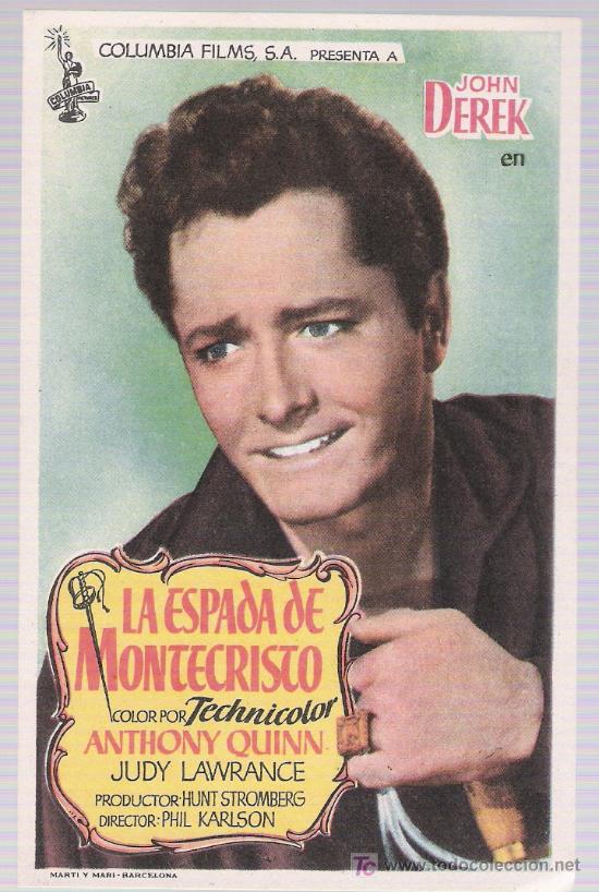 Cine: La Espada de Montecristo. Sencillo de Columbia. &iexcl;IMPECABLE! - Foto 1